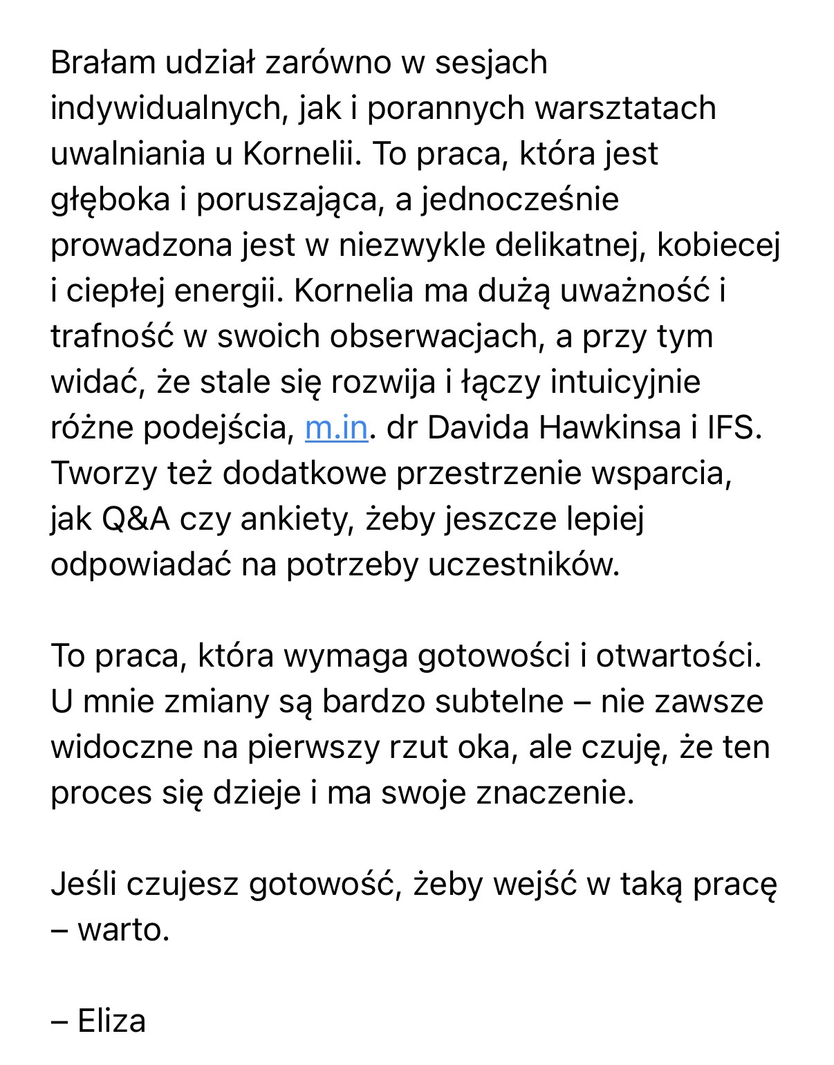 Opinia uczestniczki 2